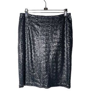Halogen Women’s Size 4 Black Full Sequin Midi Party Holiday Skirt